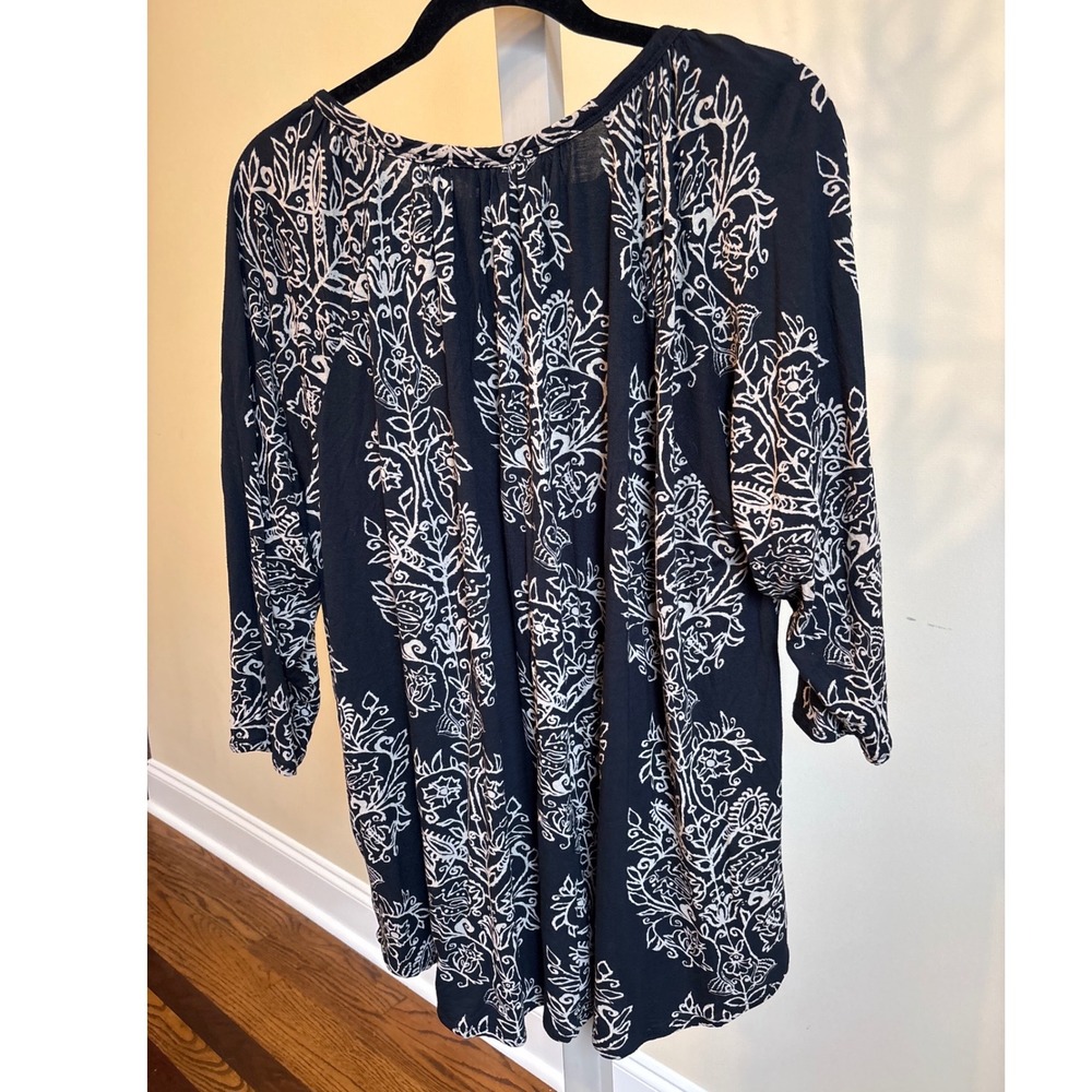 Lucky Brand Black Boho Top Size 3X - Picture 2 of 9